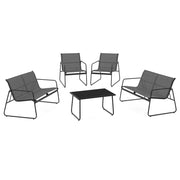 IDMarket - Set di mobili da giardino bassi MALAGA 6 posti con 2 divani, poltrone e tavolo in grigio antracite