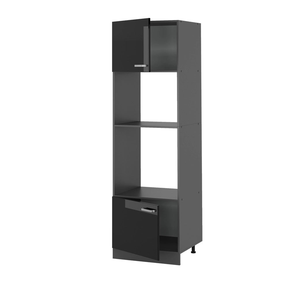 Vicco Set mobili bagno Nero lucido 60 cm