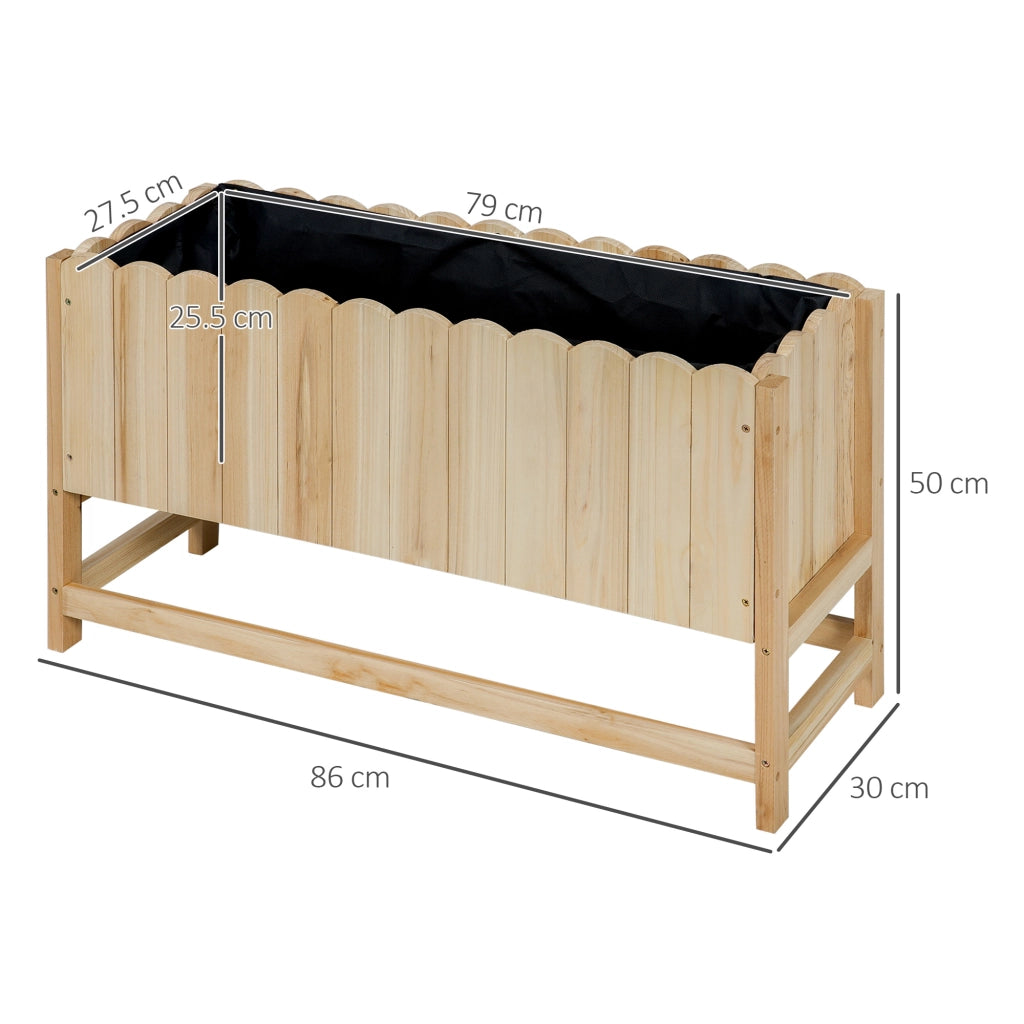 Easycomfort Fioriera da Esterno Verticale in Legno con Foro di Drenaggio e Rivestimento Interno, 86x30x50 cm