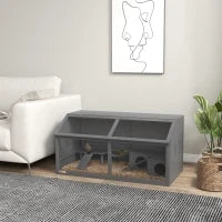 Gabbia per Piccoli Animali, per Roditori, in Legno di Pino, 100 cm x 52 cm x 50 cm, Grigio