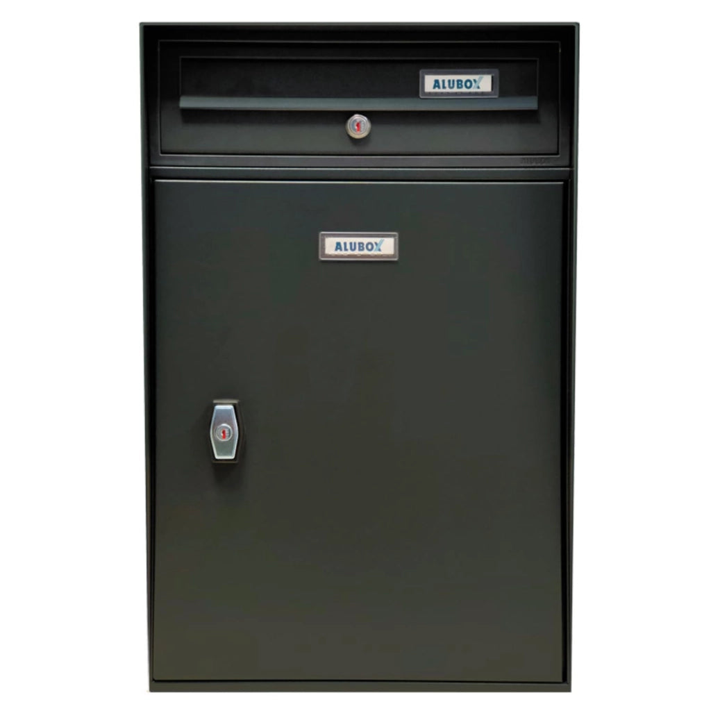 ALUBOX MODULAR LP Cassetta Posta Con Vano Portapacchi Cassetta Postale Singola 63X39X30 Cm Formato Rivista A4 Cassetta Postale Da Esterno Sportello In Alluminio Sistema Anti Prelievo