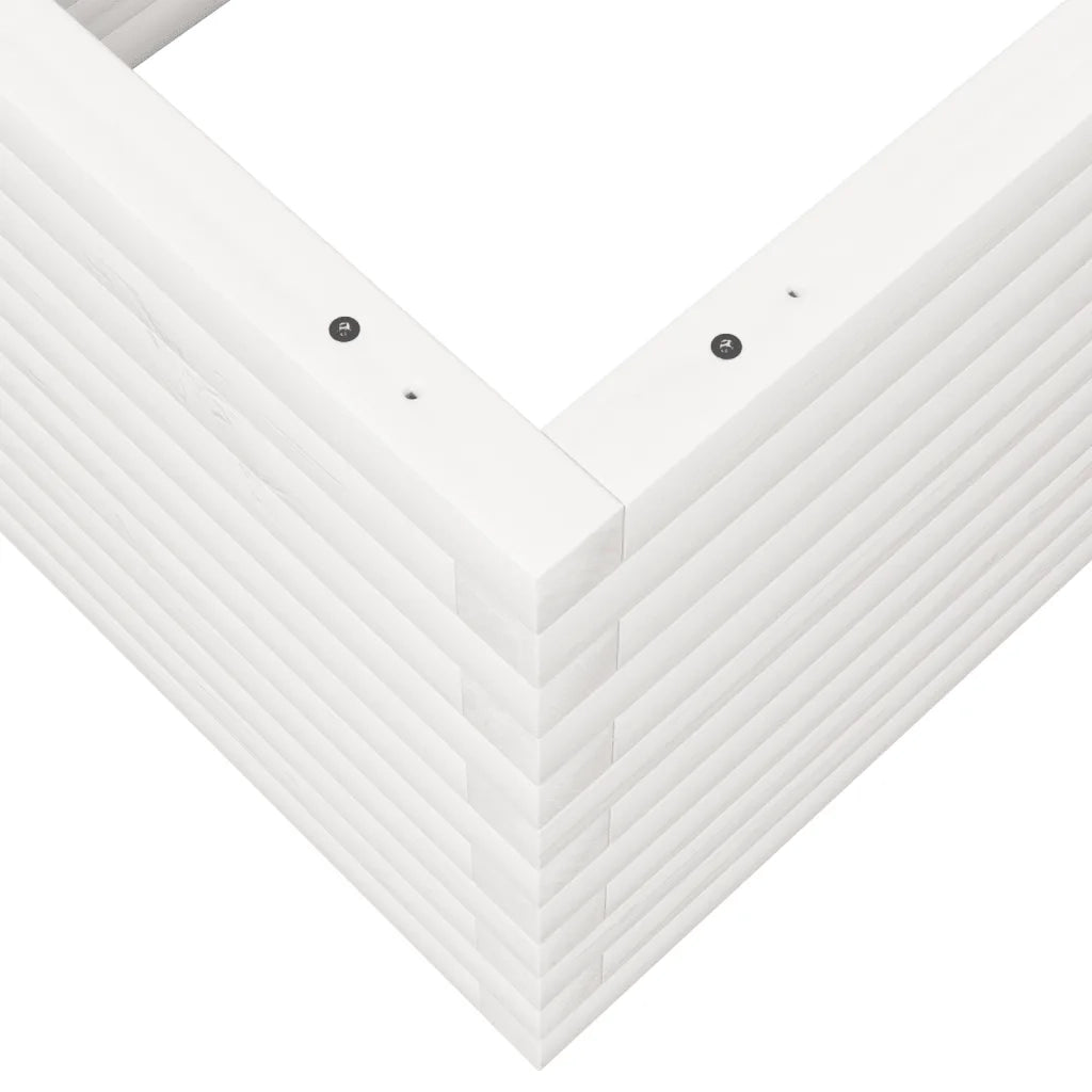 Fioriera | Cassetta per fiori | Vaso da Giardino Bianca 110x60x45,5 cm Legno Massello Pino