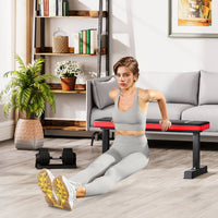 Panca Piana per Pesi e Addominali Capacità 300kg 106x26x48 cm Nero