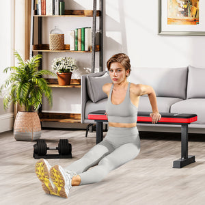 Panca Piana per Pesi e Addominali Capacità 300kg 106x26x48 cm Nero