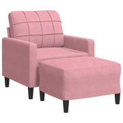 Poltrona | Sedia Relax con Poggiapiedi Rosa 60 cm Velluto