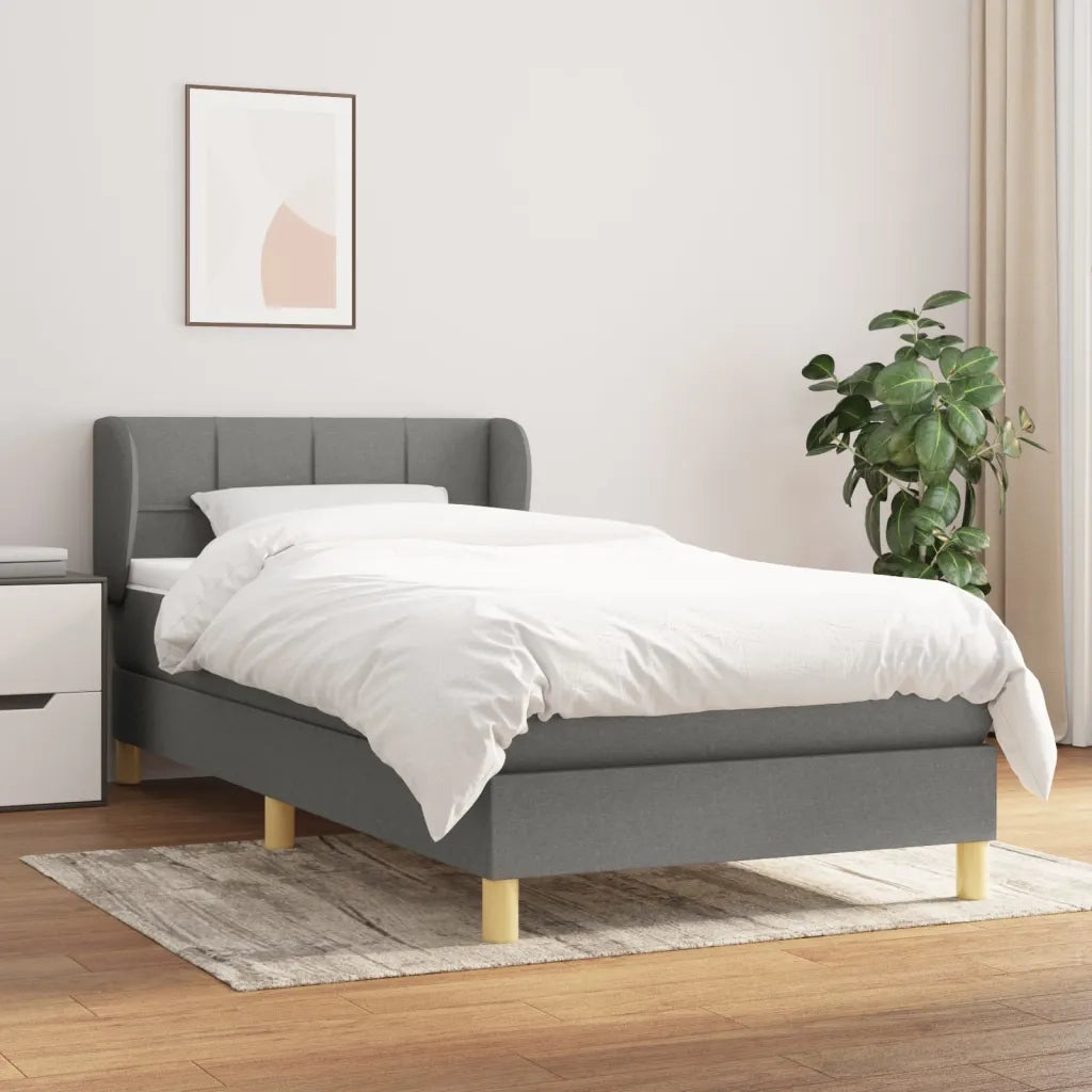 Giroletto a Molle con Materasso Grigio Scuro 80x200 cm Tessuto 3126758