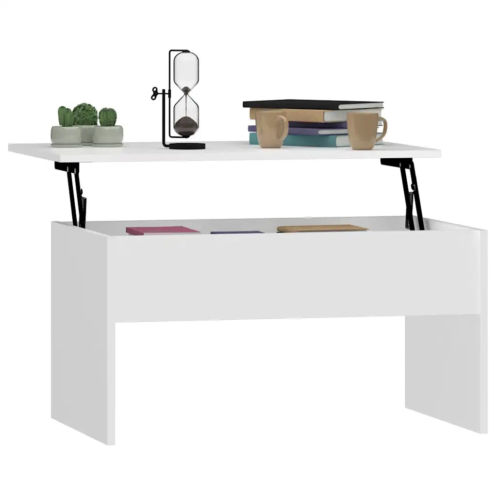 Tavolino da Salotto Bianco 80x50,5x41,5 cm Legno Multistrato 809638