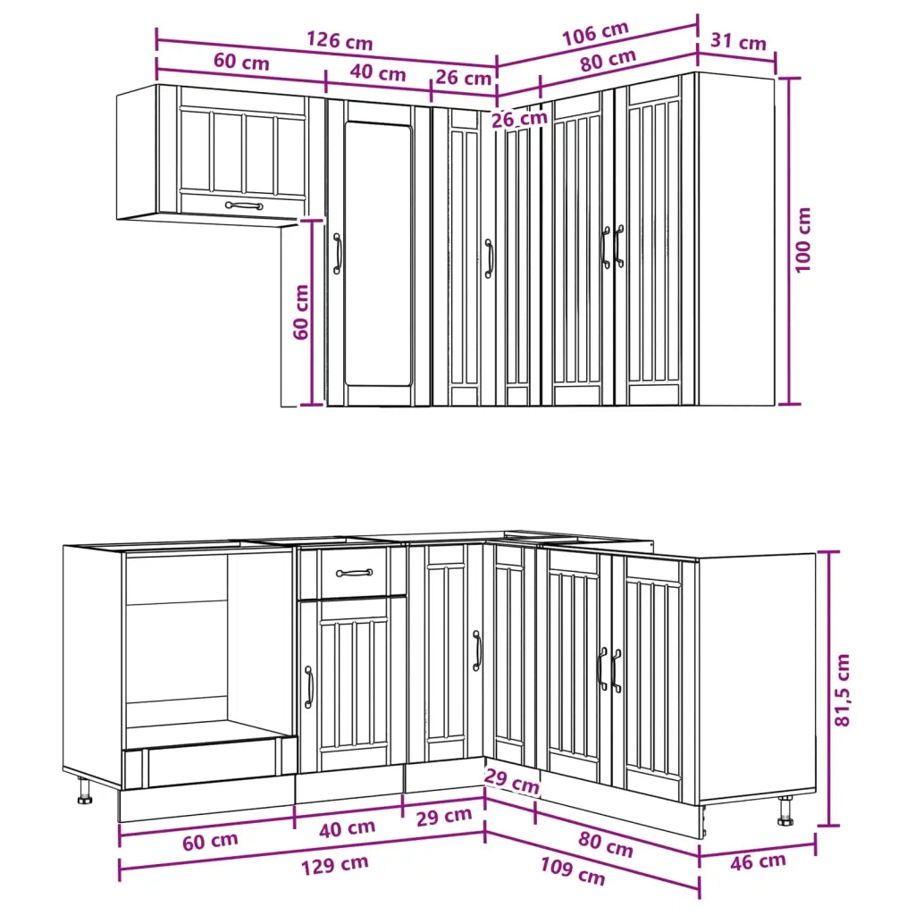 Unità Cucina LUCCA 8 pcs Rovere Artigianale 3438410