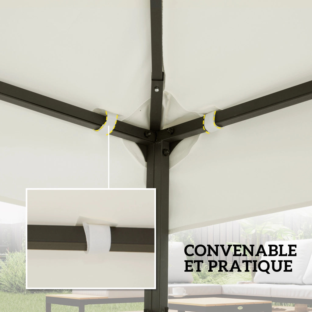 Telo per gazebo 4x3m doppio tetto drenaggio ¨C zephmum ¨C crema 180g/m2 poliestere