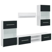 Unit¨¤ TV 5 pz | Armadietto TV | Mobile Porta TV con Illuminazione a LED Indaco Opaco Truciolato