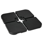 Set 4 Pezzi Impilabili per Ombrellone con Maniglie ¨C zephmum ¨C Nero HDPE 100x100x8.3 cm