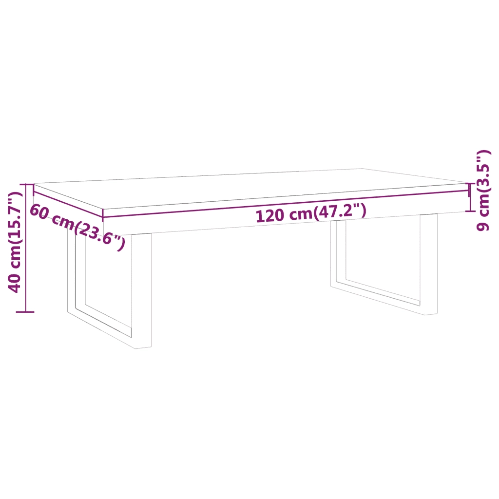 Tavolino da Salotto Grigio e Nero 120x60x40 cm in MDF e Ferro 286104