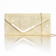 Clutch per donne, borse da sera lucide con pailletti e cinturino rimovibile, borsa per lettere per donne, borsa a tracolla elegante per matrimoni, feste, ricevimenti e festività (oro)