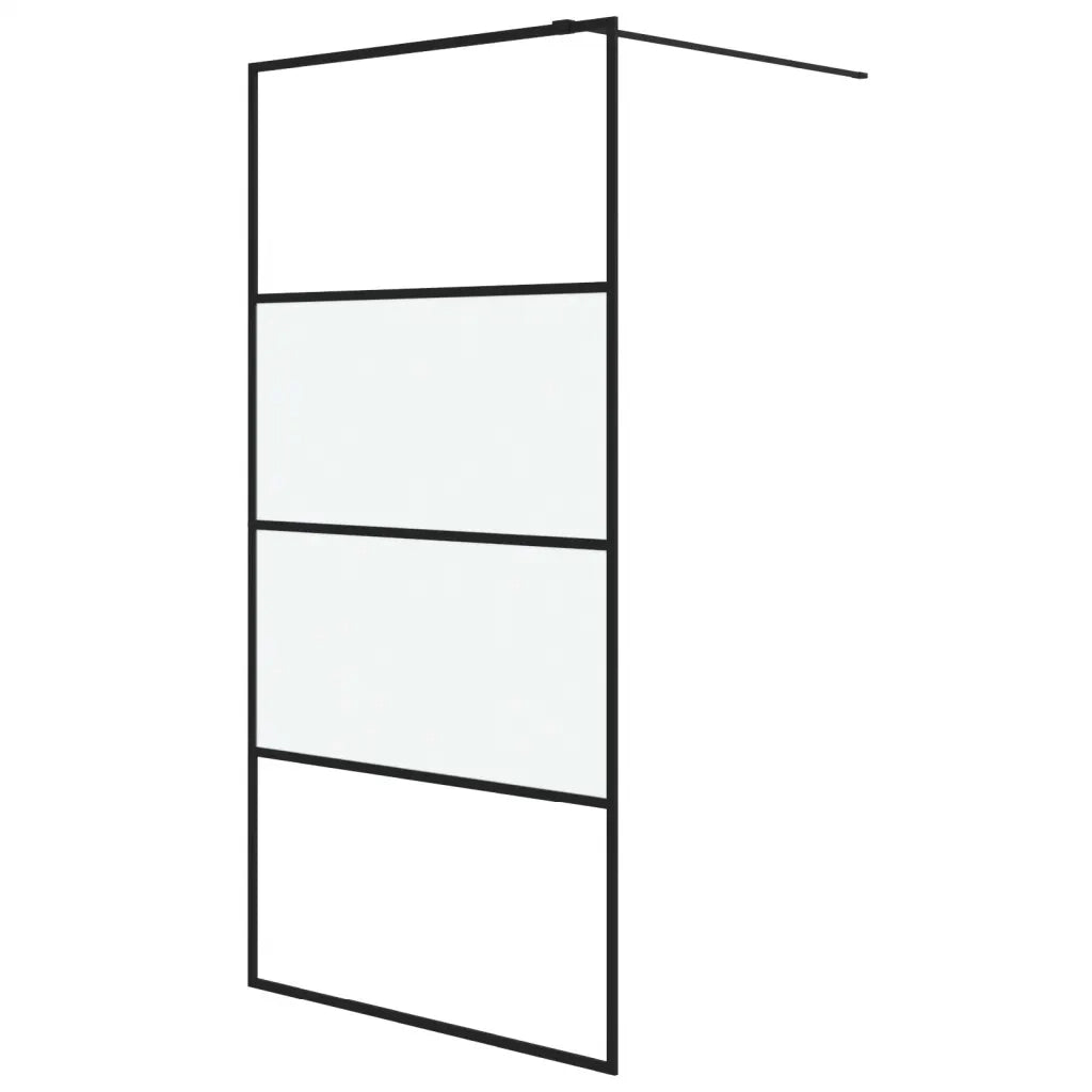 Parete Doccia Walk in Nera 100x195cm Vetro Semi Smerigliato ESG cod mxl 48031