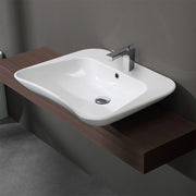 Lavabo ergonomico in ceramica bianco 62 cm monoforo sospeso o da appoggio Evolution Sanitosco