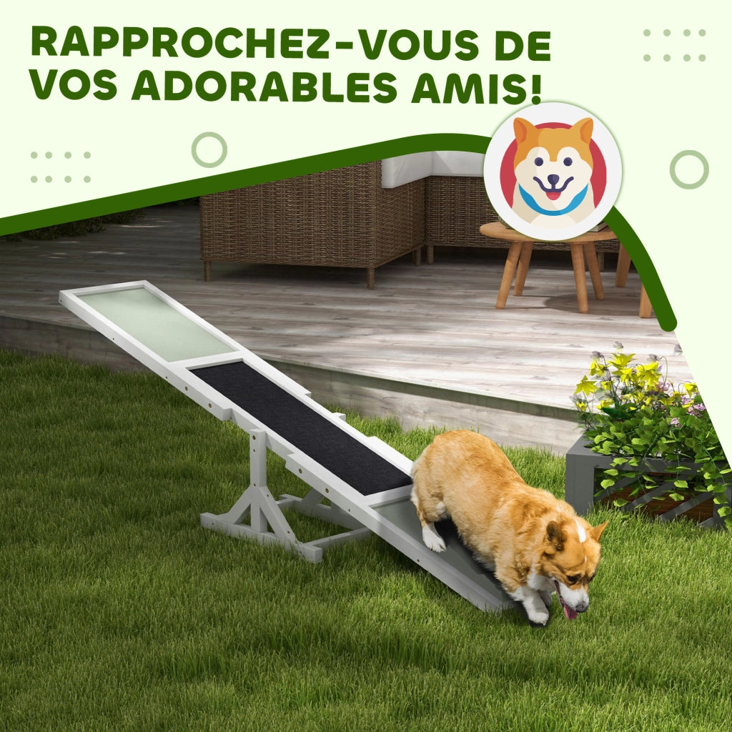 Attrezzatura per Allenamento Cani Agility ¨C zephmum ¨C 180x30x30 cm Grigio Bianco