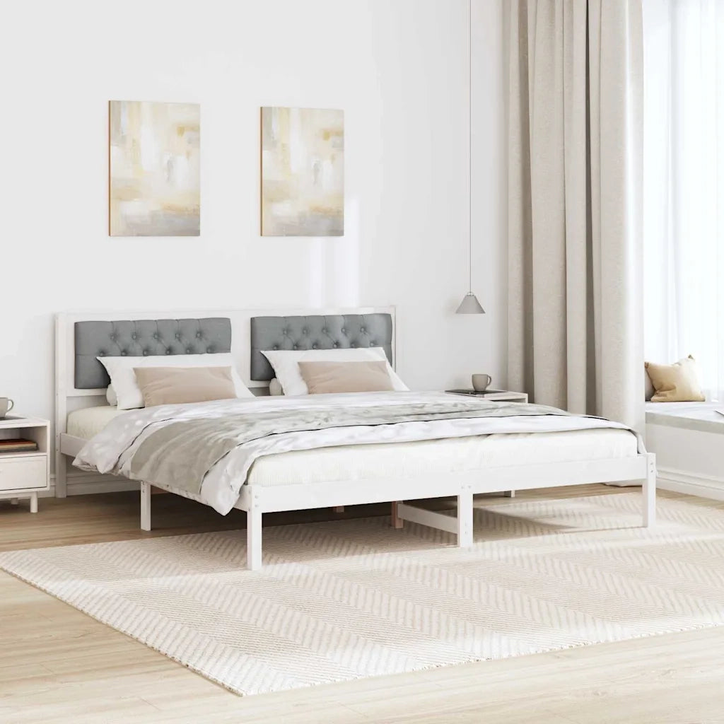 Struttura del letto Grigio chiaro 160 x 200 cm Pino massello
