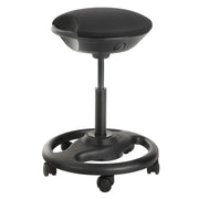 Sgabello da lavoro dinamico sedia da ufficio ergonomica girevole con rotelle seduta extra larga inclinazione di 10° altezza regolabile imbottitura spessa nero 12_0001457