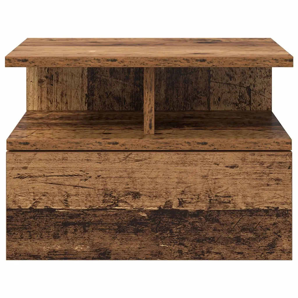 Comodino a Muro con cassetto-Tavolino da notte Legno vecchio 40 x 31 x 27 cm