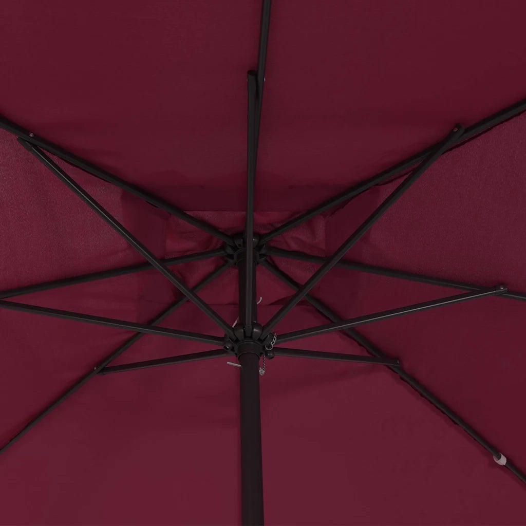 Ombrello da giardino Rosso Bordeaux 295 x 295 x 245 cm 42003656