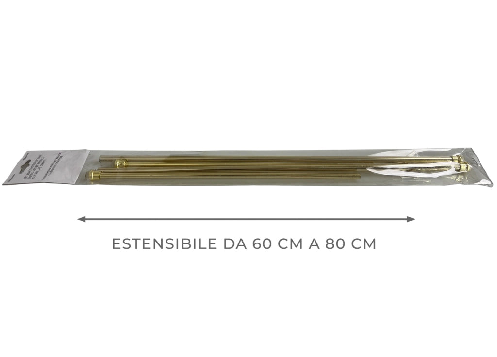 Bacchette Tende A Pressione Bastone Tenda Estensibile Astina Con Molla - 60-80 - Oro