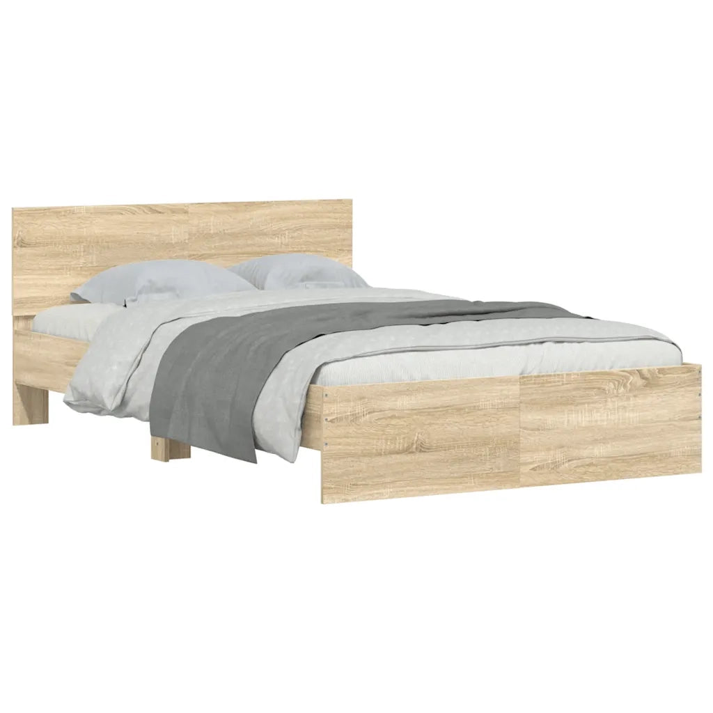 Giroletto con Testiera-Struttura Letto con testiera Rovere Sonoma 120x190 cm