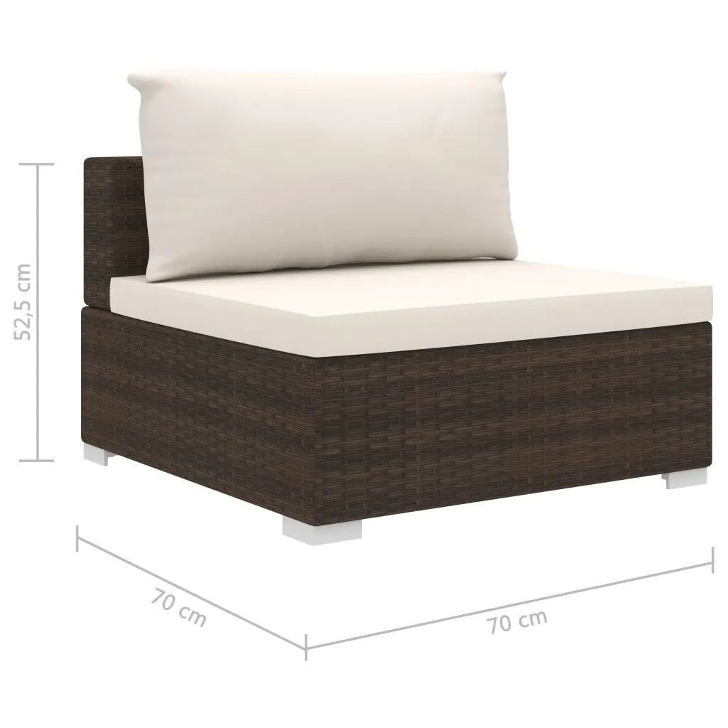 Set Divani da Giardino 8 pz con Cuscini in Polyrattan Marrone cod mxl 33128