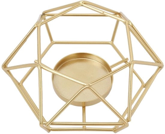 Supporto per candela con design geometrico - Ripiano per candela - Candelabro - Candelabri metallici - Lampada da tavolo decorativa - Resistente a temperature elevate