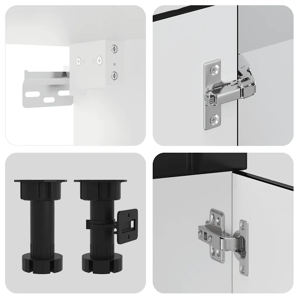 vidaXL Set Mobili da Cucina 4 pz Lucca Neri Legno Multistrato