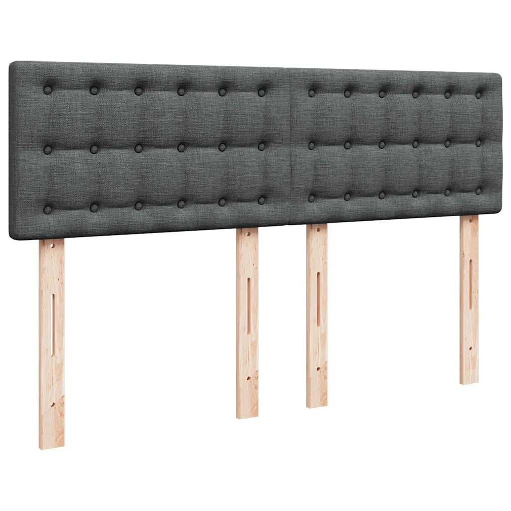 Giroletto a Molle con Materasso Grigio Scuro 140x190 cm Tessuto