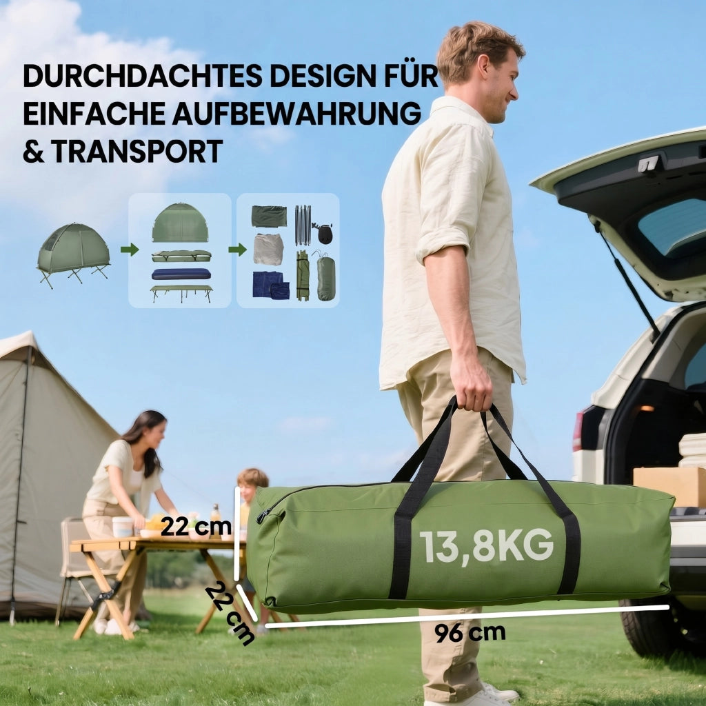 Letto da campo con materasso ¨C zephmum ¨C verde scuro