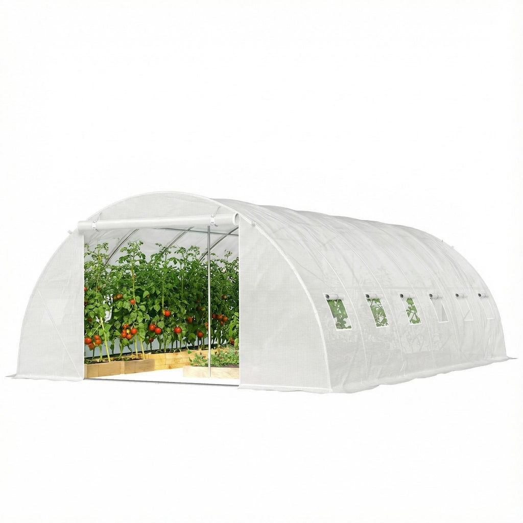 Tunnel Serra Giardino ¨C zephmum ¨C Bianco 2 Porte Avvolgibili 2 Finestre Rete