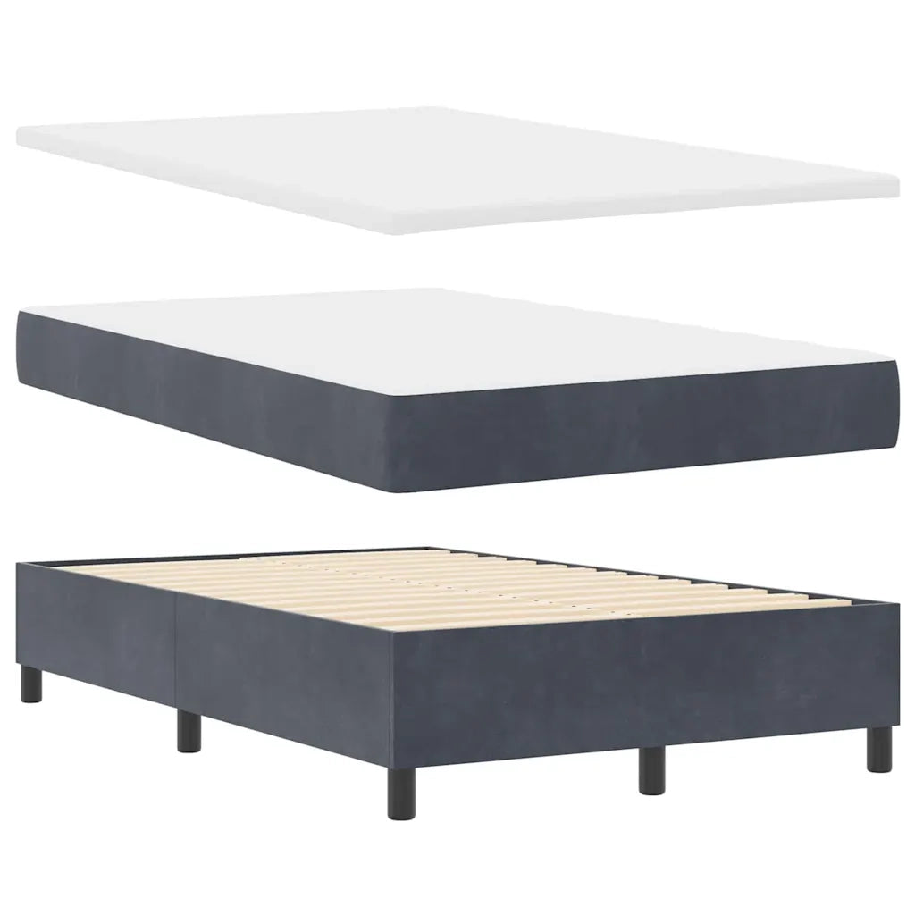 Letto a molle con testiera Grigio scuro 200 x 120 cm Velluto 3344571