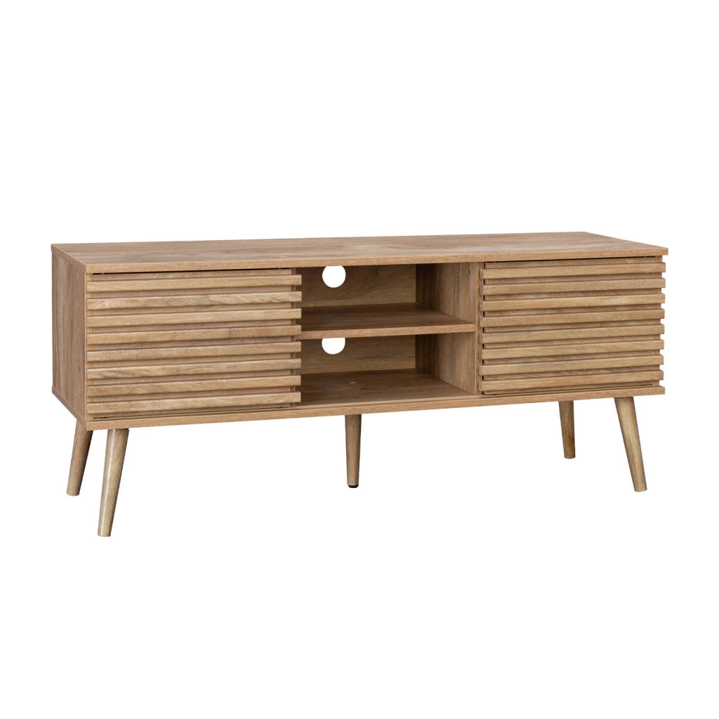 Mobile tv scandinavo a 2 ante, 120cm, marrone naturale