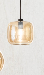 SOSPENSIONE VERVE-2 1 LUCE AMBRA ATTACCO E14 SENZA BASE D' ATTACCO D.20CM H.19CM