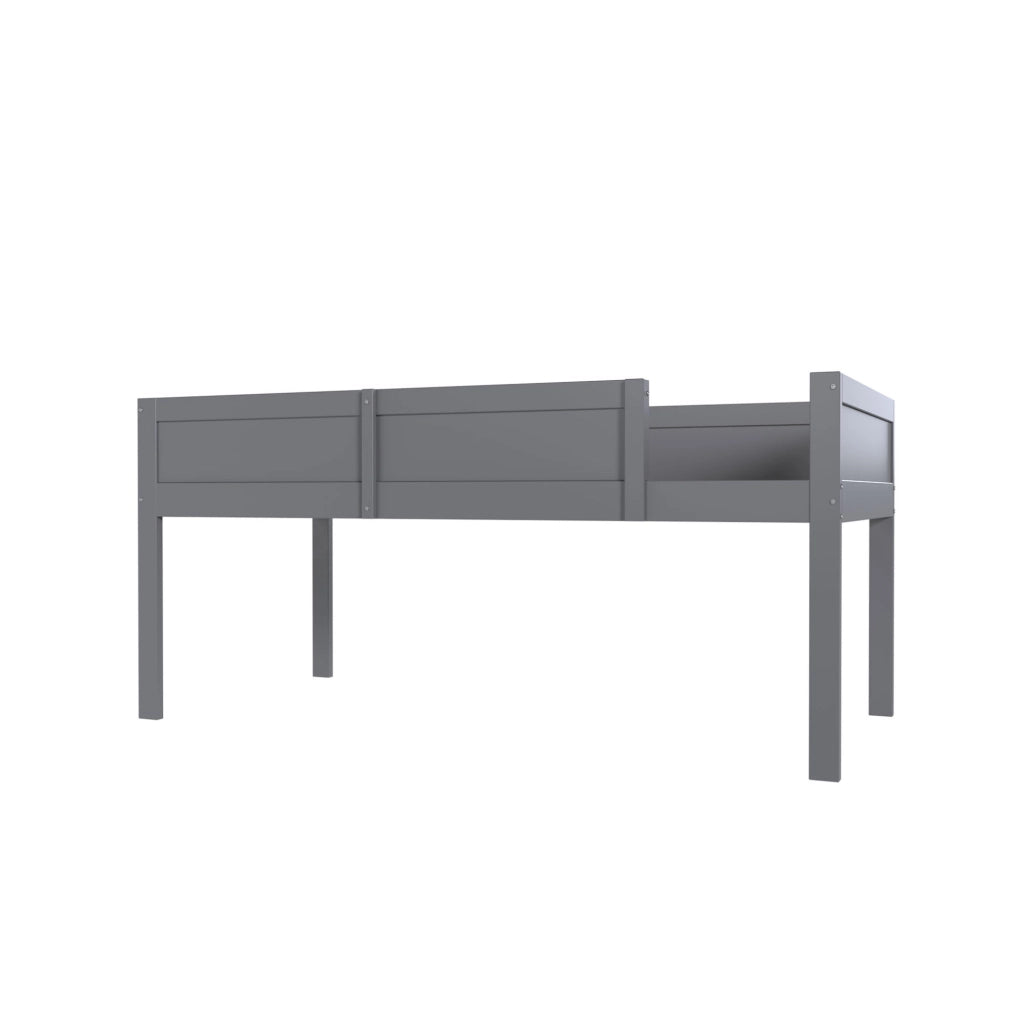 Letto a tre livelli 90x200 cm con sponde alte in legno grigio