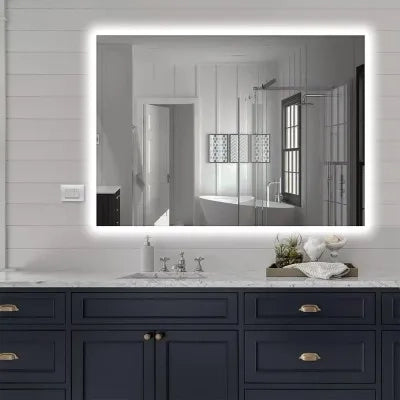 Specchio bagno 50x60 cm illuminazione perimetrale e installazione reversibile
