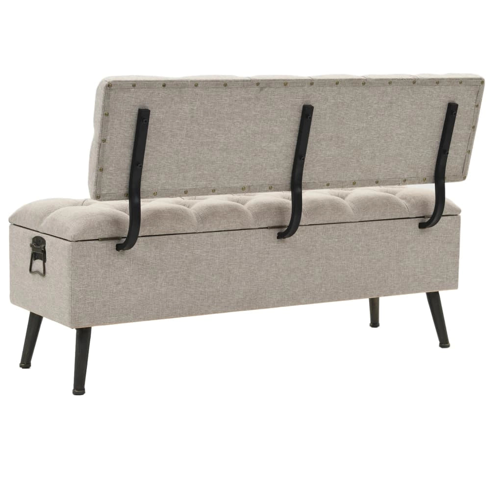 Panca contenitore con schienale 110 cm tessuto crema 02_0010951