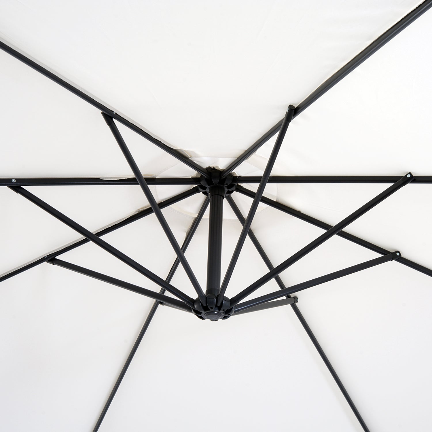 Ombrellone da Giardino Decentrato in Acciaio Ø3m  Bianco
