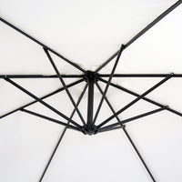 Ombrellone da Giardino Decentrato in Acciaio Ø3m  Bianco