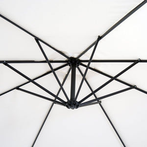 Ombrellone da Giardino Decentrato in Acciaio Ø3m  Bianco