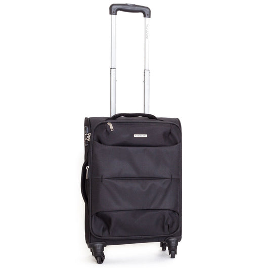 Trolley Valigia Morbida Bagaglio a Mano in Poliestere 4 Ruote TSA Ravizzoni Ambra Nero