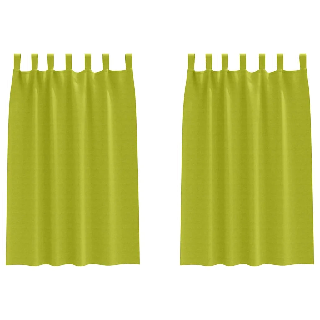 vidaXL Tende con tende 2 pcs Mela verde Poliestere