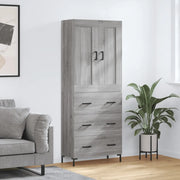 Credenza-Buffet-Armadio da cucina Grigio Sonoma 69,5x34x180 cm in Legno Multistrato 605172