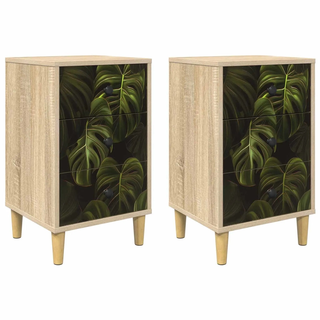 Armadio da Notte ELBURG 2 pz Rovere Sonoma 36 x 33 x 60 cm 8007278