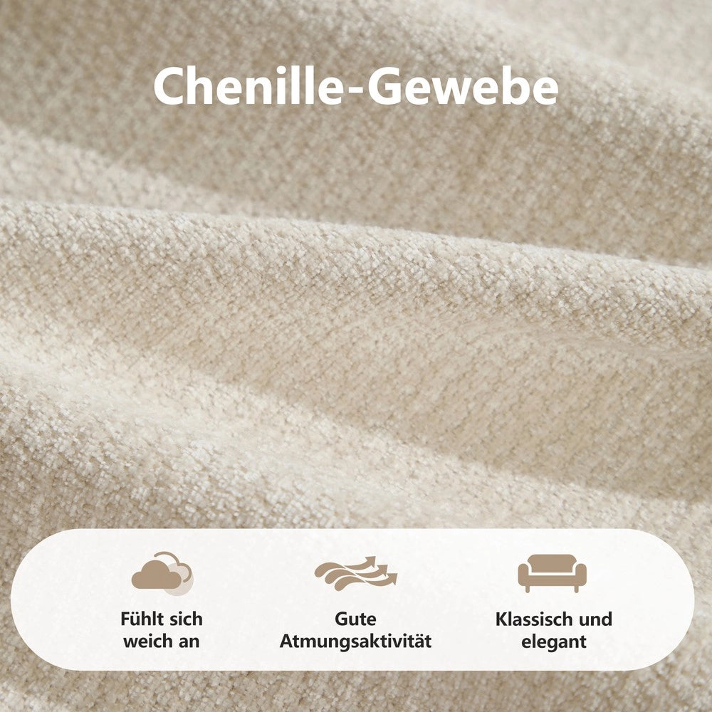 Divano 2 posti ¨C Minimal ¨C Beige in tessuto chenille imbottito montaggio senza