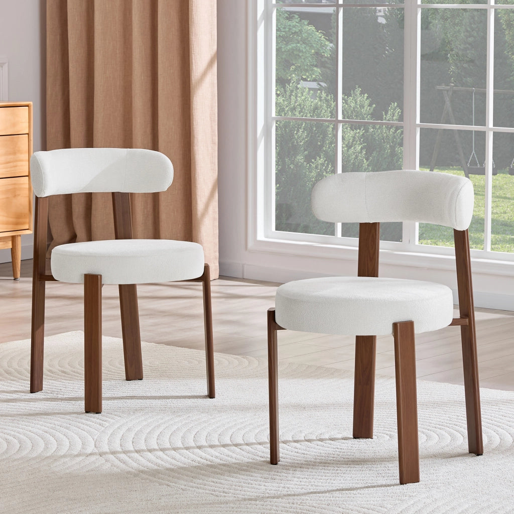 Sedie da Pranzo in Tessuto con Schienale ¨C Xylo ¨C Set 2 Pezzi, Bianco