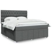 Giroletto a Molle con Materasso Grigio Scuro 180x200 cm Tessuto