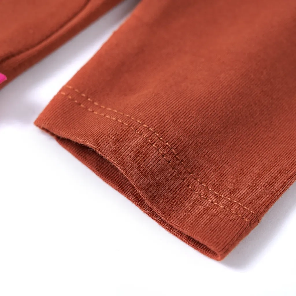 Maglietta da Bambina a Maniche Lunghe Cognac 104 13555