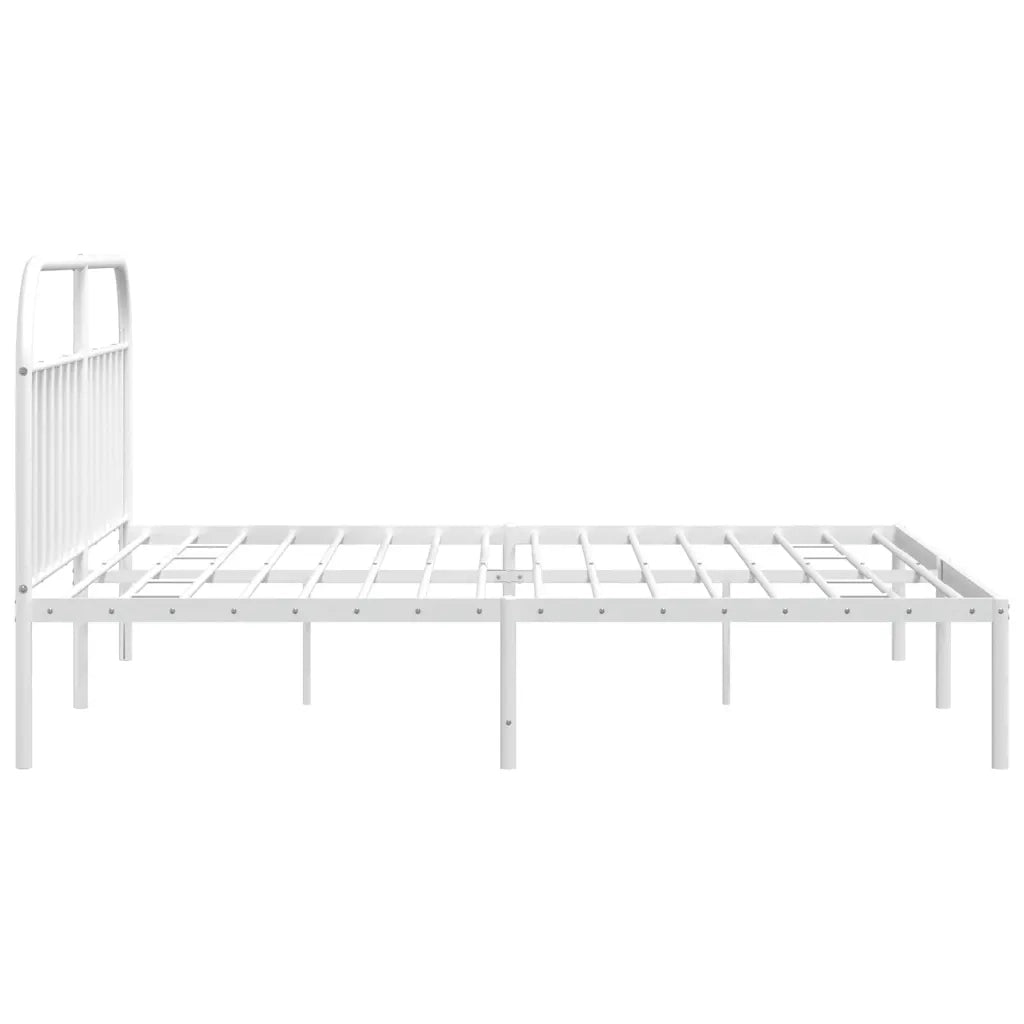 Giroletto con Testiera-Struttura Letto con testiera Metallo Bianco 193x203 cm 148532